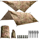 Tienda Lona Hamaca Lluvia Mosca PU Impermeable A prueba de viento UV 50+ Sombrilla Esencial Supervivencia Camping Senderismo